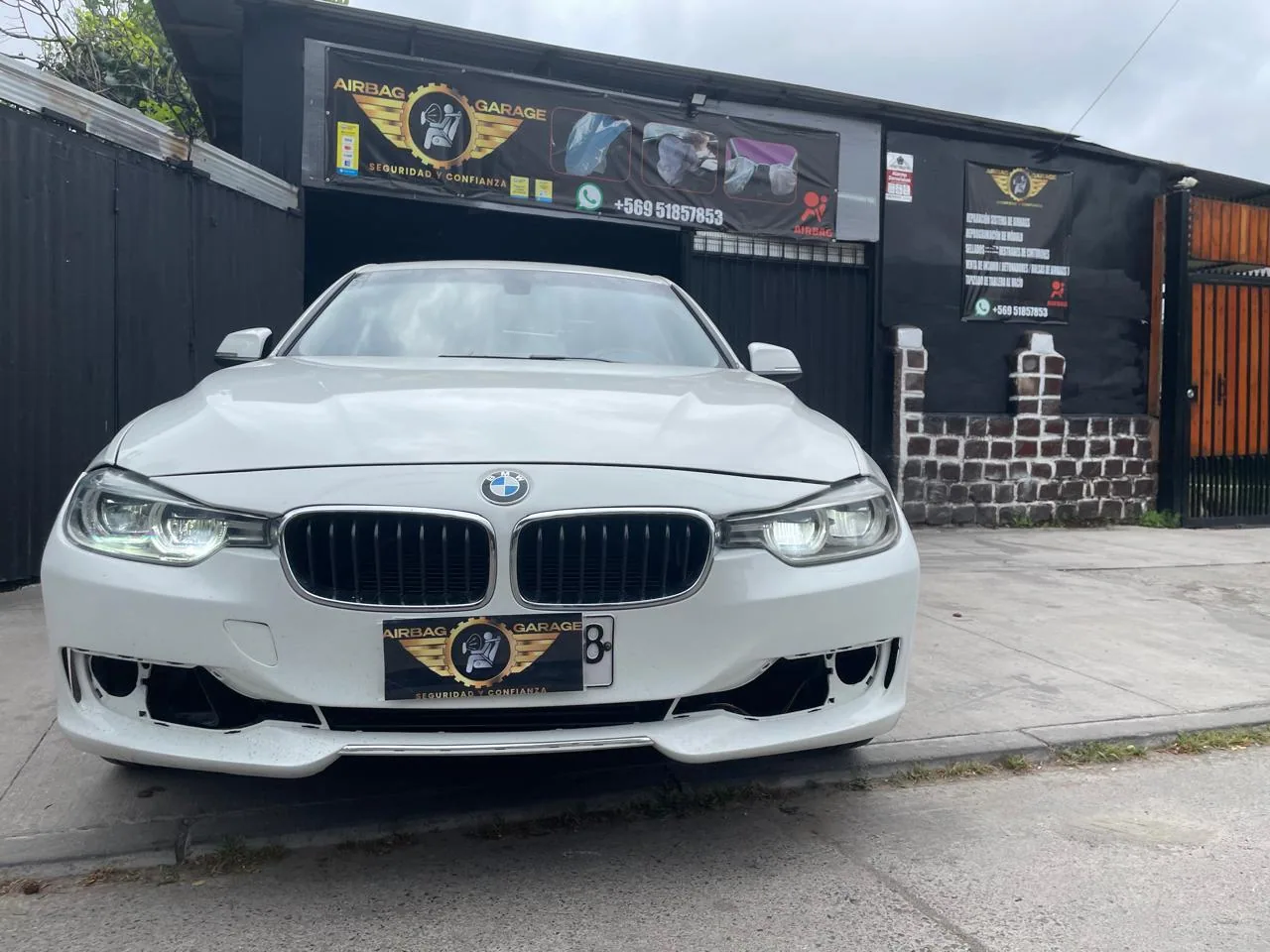 BMW Serie 3 tras reparación de airbags en taller Santiago